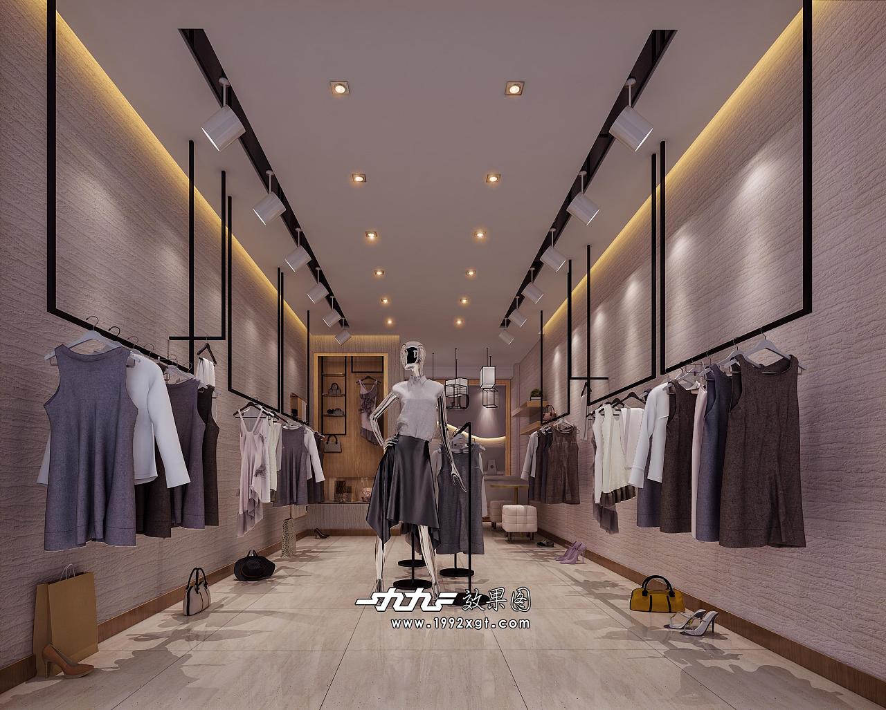 1992復(fù)古工裝風(fēng)服裝店效果圖設(shè)計(jì)